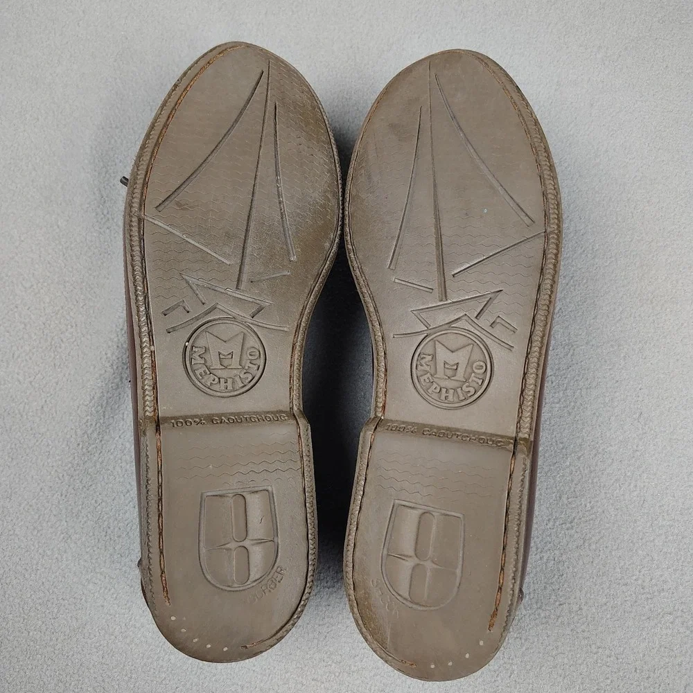 MEPHISTO Hurrikan Spinnaker Boat Shoes Loafers US 9 / UK 8.5 Chestnut Leather